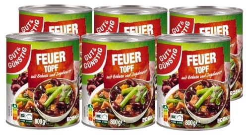 Gut & Günstig Feuertopf mit Bohnen und Jagdwurst 6x800g Gut & Günstig Feuertopf mit Bohnen und Jagdwurst 6x800g von H-O