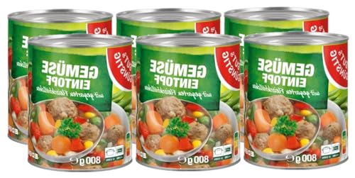 Gut & Günstig Gemüseeintopf mit Fleischbällchen 6x800g Gut & Günstig Gemüseeintopf mit Fleischbällchen 6x800g von H-O