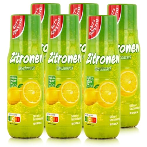 Gut & Günstig Zitrone Getränkesirup 6er Pack (6x500ml) von H-O