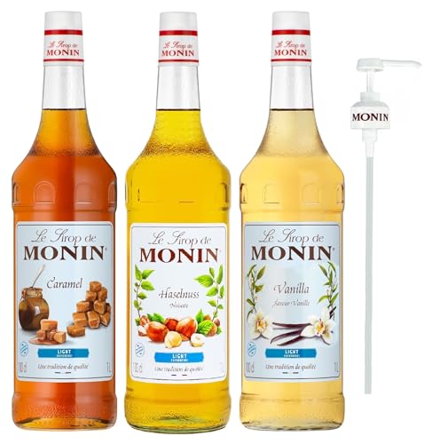 Monin Light Mix 3x1l mit Pumpe von H-O