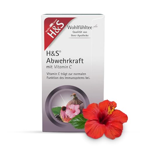 H&S Abwehrkraft mit Vitamin C Tee: Fruchtige und wohltuende Teemischung mit Vitamin C, 20 x 1,8 g von H & S