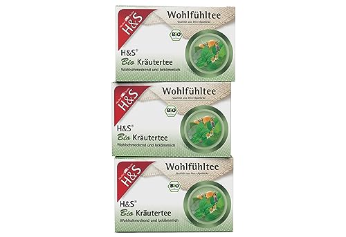 H&S Bio Kräutertee, 3 x 20 Beutel (à 1,5 g): Wohlschmeckende und bekömmliche Kräuter-Teemischung, 3er Pack von H & S