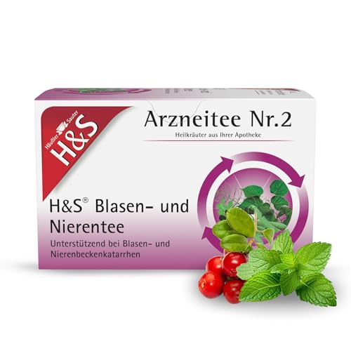 H&S Blasen- und Nierentee: Arzneitee Nr. 2 mit Heilkräutern aus der Natur bei Blasenentzündung und Nierenbeckenentzündung, 20 x 2 g von H & S