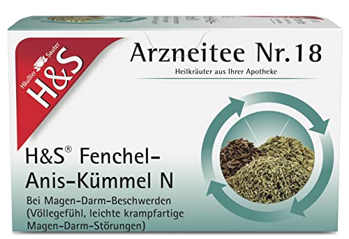 H&S Fenchel-Anis-Kümmel N: Arzneitee Nr. 18 zur Anwendung bei Magen- und Darmbeschwerden, 20 x 2 g von H & S