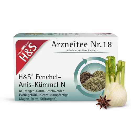 H&S Fenchel-Anis-Kümmel N: Arzneitee Nr. 18 zur Anwendung bei Magen- und Darmbeschwerden, 20 x 2 g von H & S