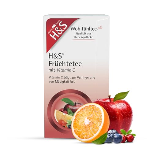 H&S Früchtetee mit Vitamin C: Erfrischend-aromatische Frucht-Teemischung, 20 x 2,7 g von H & S