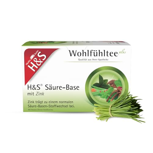 H&S Säure-Basen-Tee mit Zink: Basischer Kräutertee mit Grüntee und Zinkzusatz, 20 x 2,0 g von H & S