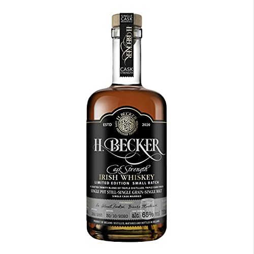 H. Becker Cask Strength Irish Trinity Whiskey I Limitierter Small Batch Whiskey I Trinity Blend aus Single Pot Still Whiskey, Single Grain Whisky & Single Malt Whiskey I 65% Vol. I 0,7 L von H. Becker