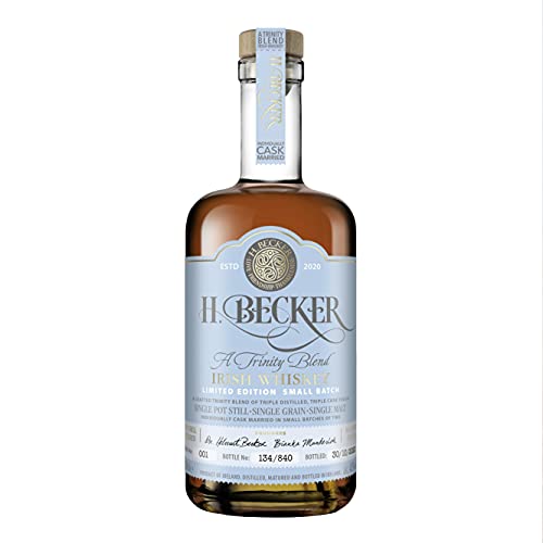 H. Becker Irish Whiskey Trinity Blend I Limitierter Small Batch Whiskey I Trinity Blend aus Single Pot Still Whiskey, Single Grain Whisky & Single Malt Whiskey I 40% Vol. I 0,7 L von H. Becker