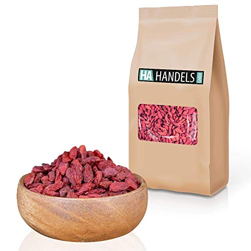 Goji Beeren getrocknet ungeschwefelt naturbelassen Gojibeeren ungezuckert Rohkost wiederverschließbare Verpackung 1kg bis 5kg (1kg) von HA Handels GmbH