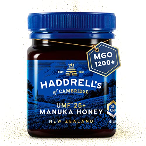 Haddrells Manuka Honig - 1200+ MGO, 250g - Premium Honig aus Neuseeland mit zertifiziertem Methylglyoxal Gehalt, laborgeprüft - Manukahonig von HADDRELLS OF CAMBRIDGE