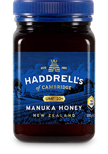 Haddrells Manuka Honig - 250+ MGO, 500g - Premium Honig aus Neuseeland mit zertifiziertem Methylglyoxal Gehalt, laborgeprüft - Manukahonig von HADDRELLS OF CAMBRIDGE