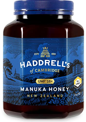 Haddrells Manuka Honig - 550+ MGO, 1kg - Premium Honig aus Neuseeland mit zertifiziertem Methylglyoxal Gehalt, laborgeprüft - Manukahonig von HADDRELLS OF CAMBRIDGE