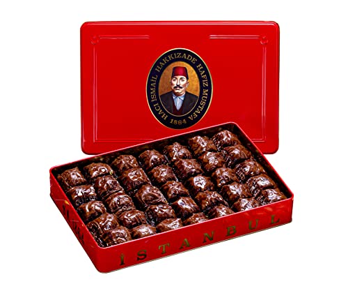 Hafiz Mustafa 1864 Istanbul Baklava Gebäckdose – Gebackene Baklava Dessertsnacks aus frischen Phyllo-Teigblättern, Pistazie, Haselnuss – Türkisches Süßigkeitentablett Geschenkideen für Geburtstag von HAFIZ MUSTAFA 1864 ISTANBUL