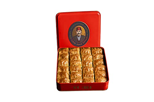 Hafiz Mustafa 1864 Istanbul Baklava Gebäckdose – Gebackene Baklava Dessertsnacks aus frischen Phyllo-Teigblättern, Pistazie, Haselnuss – Türkisches Süßigkeitentablett Geschenkideen für Geburtstag von HAFIZ MUSTAFA 1864 ISTANBUL