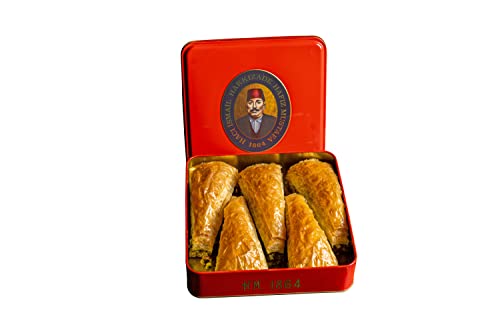 Hafiz Mustafa 1864 Istanbul Baklava Gebäckdose – Gebackene Baklava Dessertsnacks aus frischen Phyllo-Teigblättern, Pistazie, Haselnuss – Türkisches Süßigkeitentablett Geschenkideen für Geburtstag von HAFIZ MUSTAFA 1864 ISTANBUL