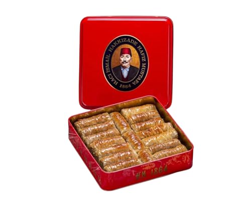 Hafiz Mustafa 1864 Istanbul Baklava Gebäckdose – Gebackene Baklava Dessertsnacks aus frischen Phyllo-Teigblättern, Pistazie, Haselnuss – Türkisches Süßigkeitentablett Geschenkideen für Geburtstag von HAFIZ MUSTAFA 1864 ISTANBUL