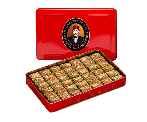 Hafiz Mustafa 1864 Istanbul Baklava Gebäckdose – Gebackene Dessertsnacks aus frischen Phyllo-Teigblättern, Pistazie, Haselnuss, Walnuss – Türkisches Süßigkeitentablett Geschenkideen für Geburtstag von HAFIZ MUSTAFA 1864 ISTANBUL