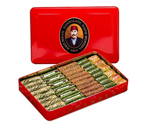 Hafiz Mustafa 1864 Istanbul Baklava Gebäckdose – Gebackene Baklava Dessertsnacks aus frischen Phyllo-Teigblättern, Pistazie, Haselnuss – Türkisches Süßigkeitentablett Geschenkideen für Geburtstag von HAFIZ MUSTAFA 1864 ISTANBUL