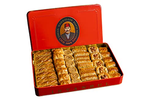 Hafiz Mustafa 1864 Istanbul Baklava Gebäckdose – Gebackene Baklava Dessertsnacks aus frischen Phyllo-Teigblättern, Pistazie, Haselnuss – Türkisches Süßigkeitentablett Geschenkideen für Geburtstag von HAFIZ MUSTAFA 1864 ISTANBUL