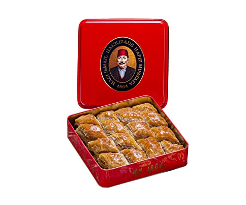 Hafiz Mustafa 1864 Istanbul Baklava Gebäckdose – Gebackene Baklava Dessertsnacks aus frischen Phyllo-Teigblättern, Pistazie, Haselnuss – Türkisches Süßigkeitentablett Geschenkideen für Geburtstag von HAFIZ MUSTAFA 1864 ISTANBUL