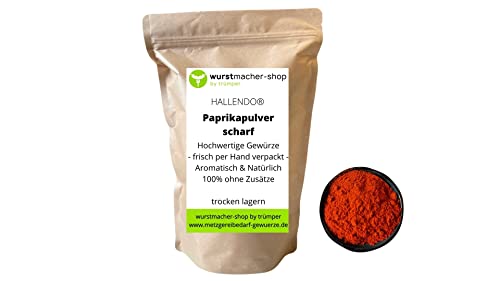 Paprikapulver Paprika scharf 1kg Spitzenqualität 1A ohne Zusatzstoffe | wurstmacher-shop by trümper HALLENDO® von HALLENDO