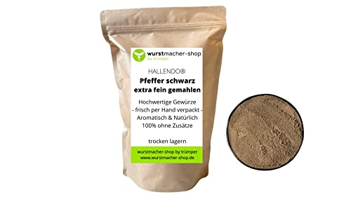 Pfeffer schwarz fein gemahlen 1 kg - Spitzenqualität | wurstmacher-shop by trümper HALLENDO® von HALLENDO