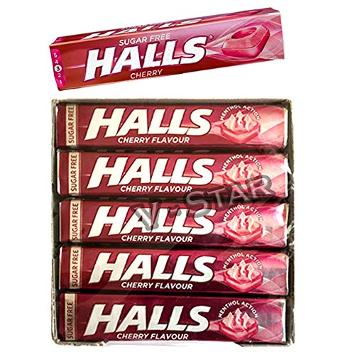 FULL BOX OF HALLS SUGAR FREE SWEETS 20 x 33g PER PACK (CHERRY MENTHOL) von HALLS