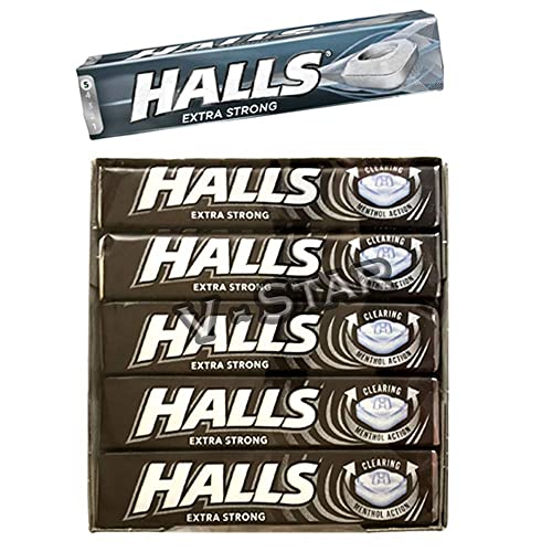 FULL BOX OF HALLS SUGAR FREE SWEETS 20 x 33g PER PACK (EXTRA STRONG) von HALLS