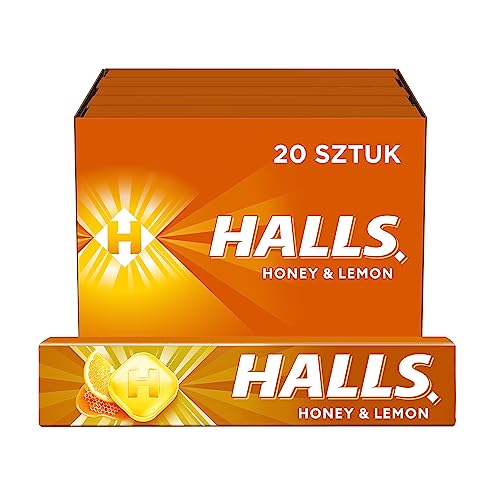 Halls Bonbonniere mit verschiedenen Geschmacksrichtungen, 20 x 35,5 g (Honig-Limone) von HALLS