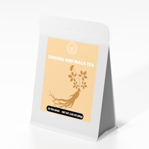 HANFANGLING Ginseng Und Maca Tee, Erhöht Die Ausdauer, Verbessert Die Durchblutung, Stärkt Die Immunität, Reguliert Die Stimmung, Verbessert Das Gedächtnis (20 Teebeutel) von HANFANGLING