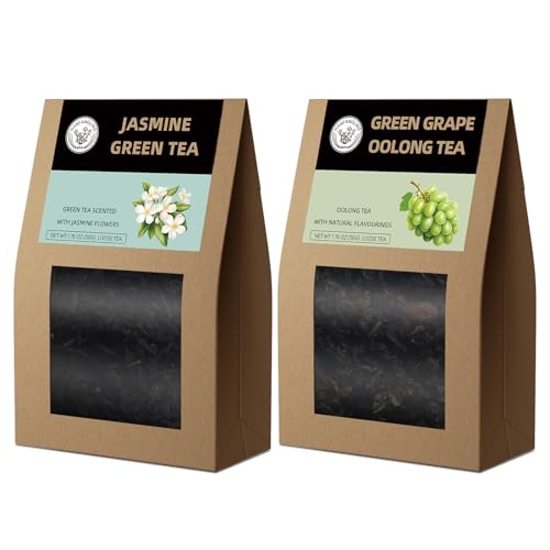 HANFANGLING Trauben-Oolong-Tee und Jasmin Grüner Tee, Natürlicher Loser Blatttee, Die Wahl Für Ein Schönes Leben, Geschenktee (Trauben-Oolong +Jasmin Grüner) von HANFANGLING
