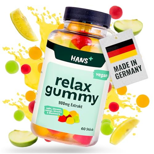 Fruchtgummis hochdosiert | Vegan | [WENIGER ZUCKER] | 60 leckere Superfood Gummibärchen mit konzentriertem Terpene | Süß, fruchtig und leicht herb im Geschmack | Einfache Dosierung von HANS