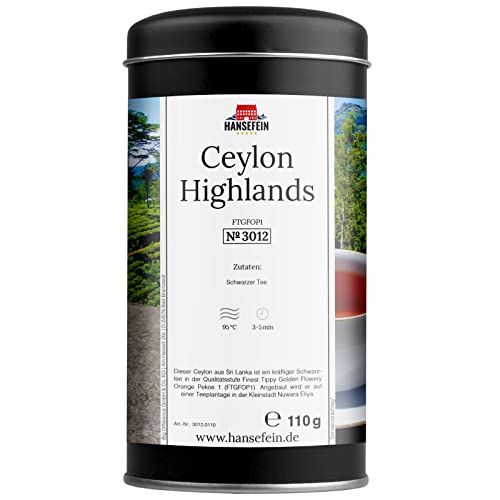 Hansefein Ceylon Highlands Schwarzer Tee FTGFOP1 110g in Aromadose von HANSEFEIN