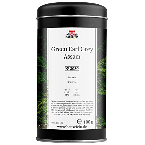 Hansefein Green Earl Grey Assam Grüner Tee 100g in Aromadose von HANSEFEIN