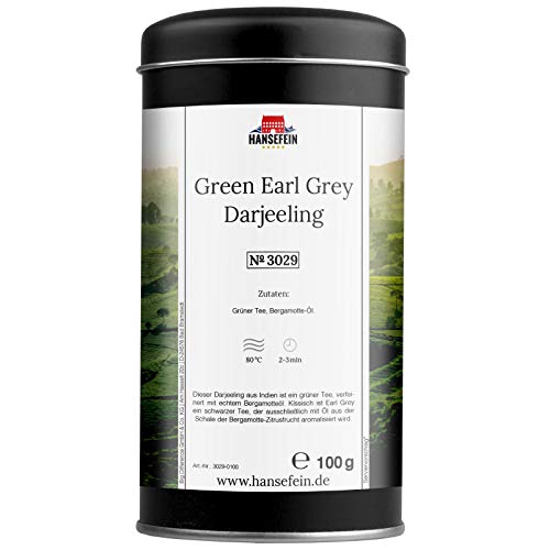 Hansefein Green Earl Grey Darjeeling Grüner Tee 100g in Aromadose von HANSEFEIN