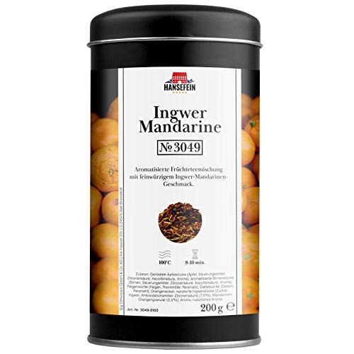 Hansefein Ingwer/Mandarine aromatisierte Früchteteemischung 200g in Aromadose von HANSEFEIN