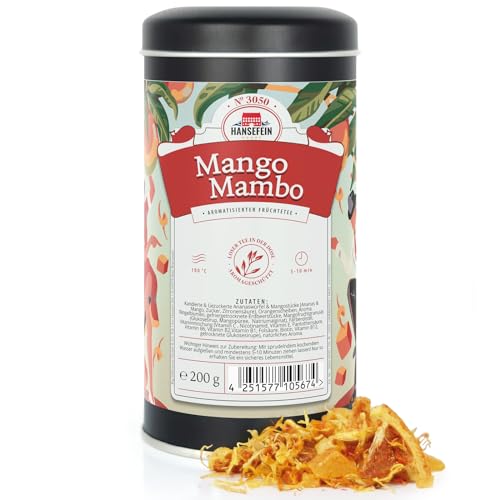 Hansefein Mango Mambo aromatisierte Früchteteemischung 200g in Aromadose von HANSEFEIN