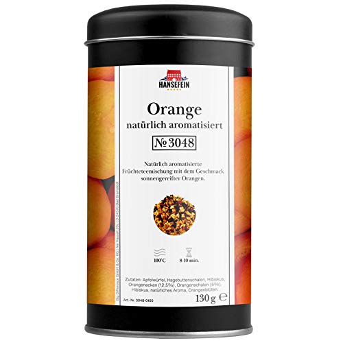 Hansefein Orange aromatisierte Früchteteemischung 130g in Aromadose von HANSEFEIN
