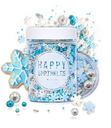 Happy Sprinkles Frost Queen 90g | Bunter Streusel Mix mit Schokolade für winterliche Tortendeko | Ideal für Kekse, Eis & Kuchen von HAPPY SPRINKLES