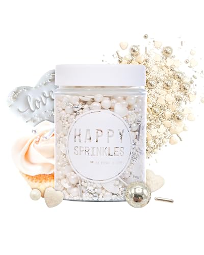 Happy Sprinkles Happy Ever After 90g | Streudekor & Streusel mit Schokolade | Perfekte Tortendeko für Hochzeiten & mehr | Für Kekse, Eis & Kuchen geeignet von HAPPY SPRINKLES