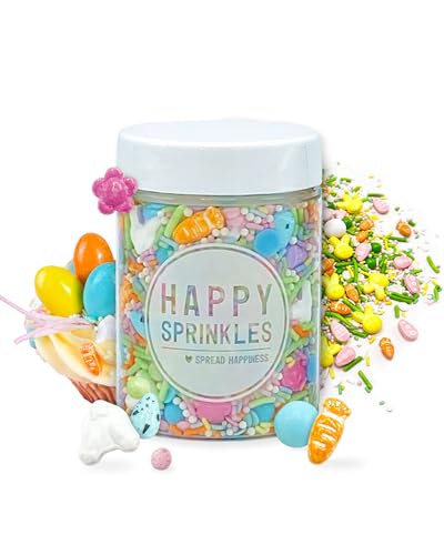 Happy Sprinkles Bunny Butts 90g - Bunter Streusel Mix mit Schokolade zum Dekorieren - Tortendeko Essbar zu Ostern - Osterdeko für Kuchen, Kekse & Eis von HAPPY SPRINKLES