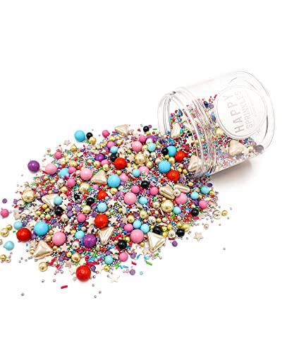 Happy Sprinkles Celebrations 90g | Streusel Mix bunt | Zuckerstreusel zum Backen und Verzieren von Torten Kuchen Plätzchen Cupcakes Eis | mit roten und blauen Schoko Perlen & Sterne Happy Sprinkles Celebrations 90g | Streusel Mix bunt | Zuckerstreusel zum Backen und Verzieren von Torten Kuchen Plätzchen Cupcakes Eis | mit roten und blauen Schoko Perlen & Sterne von HAPPY SPRINKLES