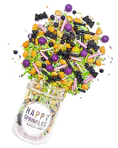 HAPPY SPRINKLES Creepin’ It Real 90g | Streusel Mix Mit Schokolade Zum Dekorieren | Ideale Halloween Tortendeko | Für Kekse, Eis & Kuchen Geeignet, Ungiftig von HAPPY SPRINKLES