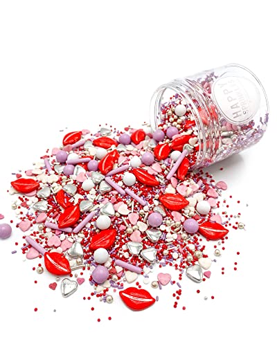 Happy Sprinkles P.S. I Love You 90g | Bunter Streusel Mix Mit Schokolade Zum Dekorieren | Liebevolle Tortendeko zum Muttertag | Für Kekse, Eis & Kuchen von HAPPY SPRINKLES