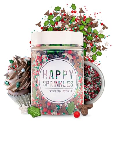HAPPY SPRINKLES Red Nose 90g | Bunter Streusel Mix Schokolade Zum Dekorieren | Ideale Tortendeko An Weihnachten | Für Kekse, Eis & Kuchen Geeignet von HAPPY SPRINKLES