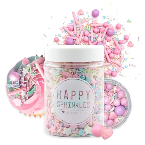 HAPPY SPRINKLES Pastel Vibes 90g | Bunter Streusel Mix Mit Schokolade Zum Dekorieren | Ideale Tortendeko | Für Kekse, Eis & Kuchen Geeignet von HAPPY SPRINKLES