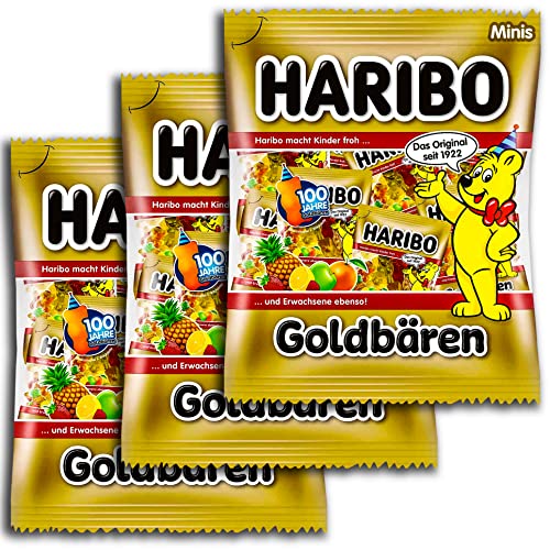 3 er Set Haribo Goldbären Minis 20 kleine Tüten 3 x 250 g