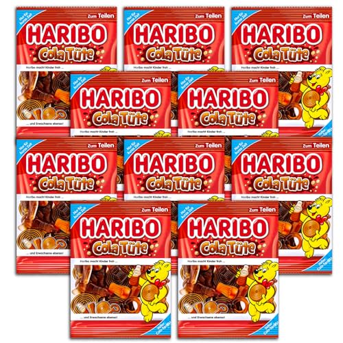 10 er Pack Haribo Cola Tüte 10 x 175g Mischung aus Fruchtgummi und Schaumzucker mit Colageschmack 10 er Pack Haribo Cola Tüte 10 x 175g Mischung aus Fruchtgummi und Schaumzucker mit Colageschmack von HARIBO