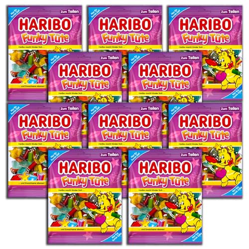 10 er Pack Haribo Funky Tüte 10 x 175g Mischung aus Fruchtgummi und Konfekt 10 er Pack Haribo Funky Tüte 10 x 175g Mischung aus Fruchtgummi und Konfekt von HARIBO